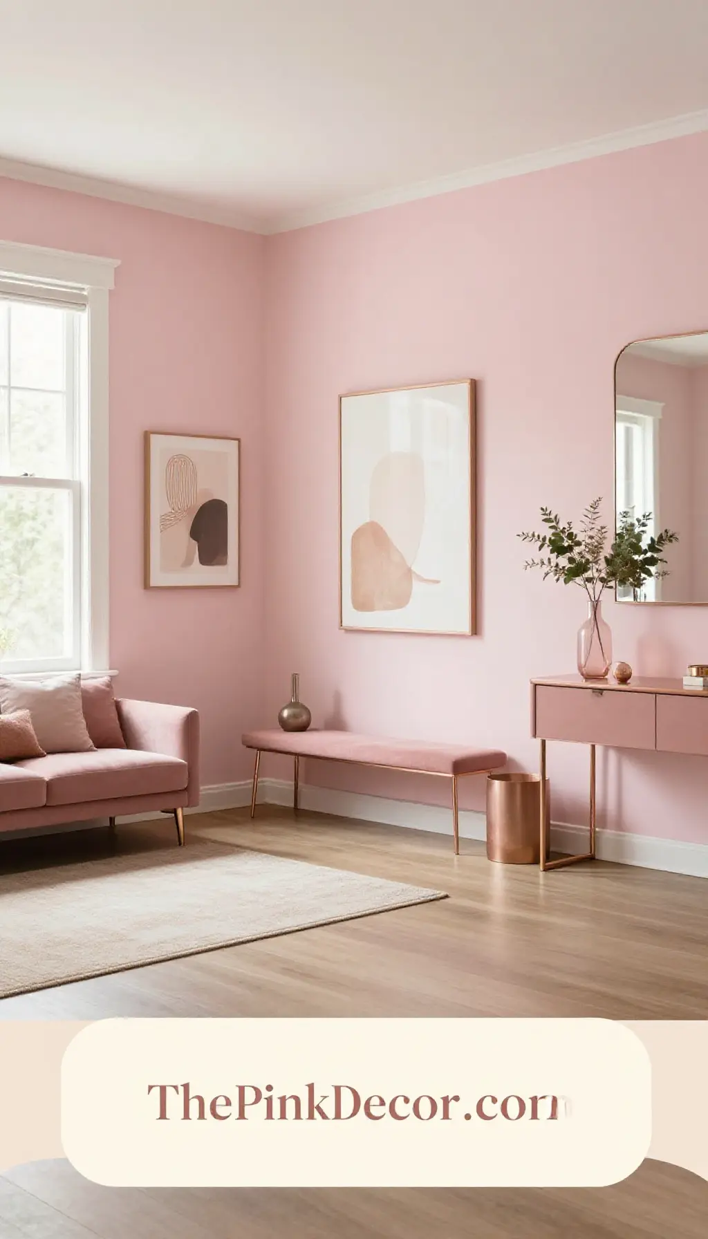Complete Entryway with pink decor elements