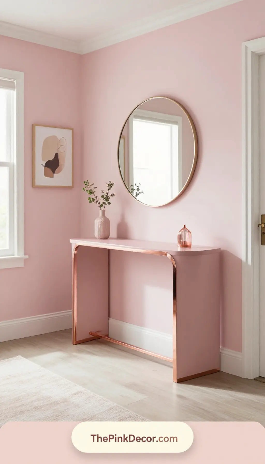 Complete Entryway with pink decor elements