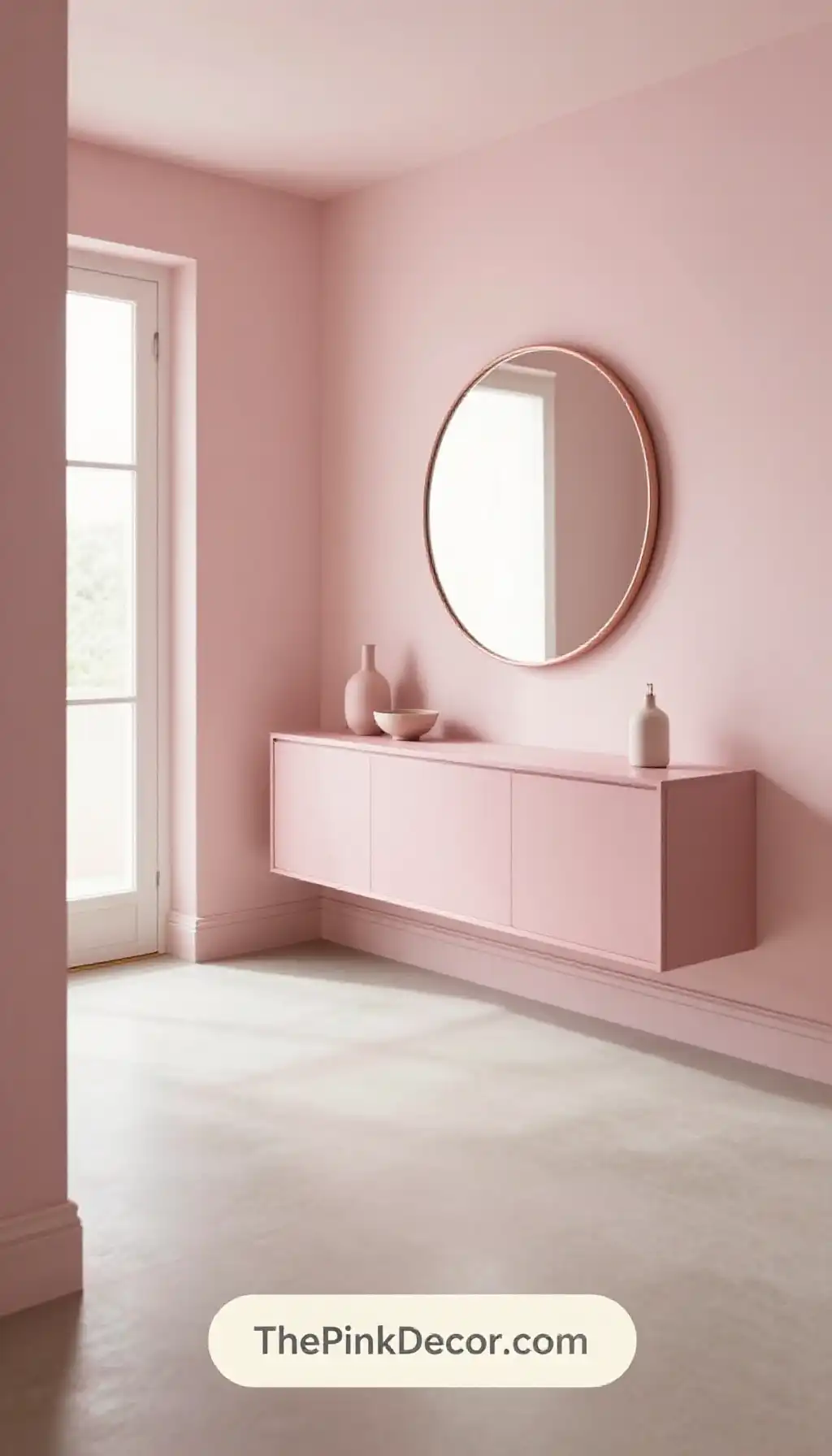 Complete Entryway with pink decor elements