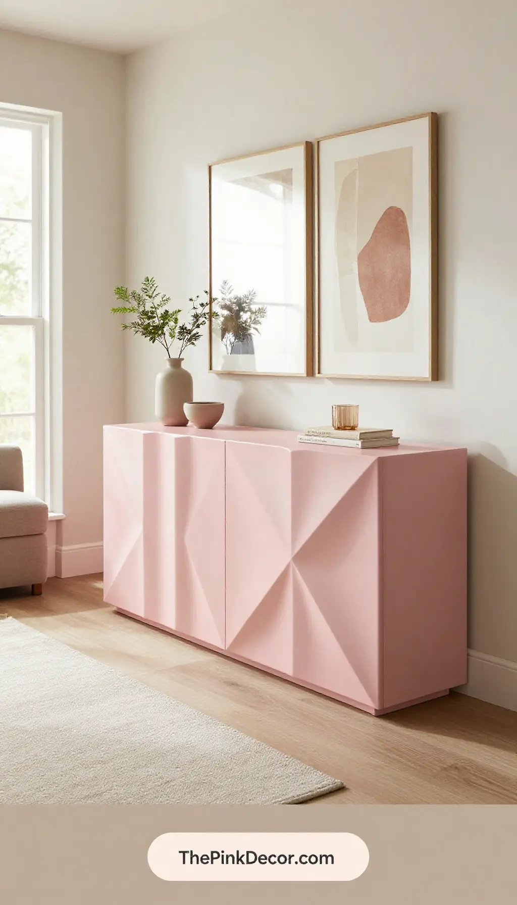 Complete Entryway with pink decor elements
