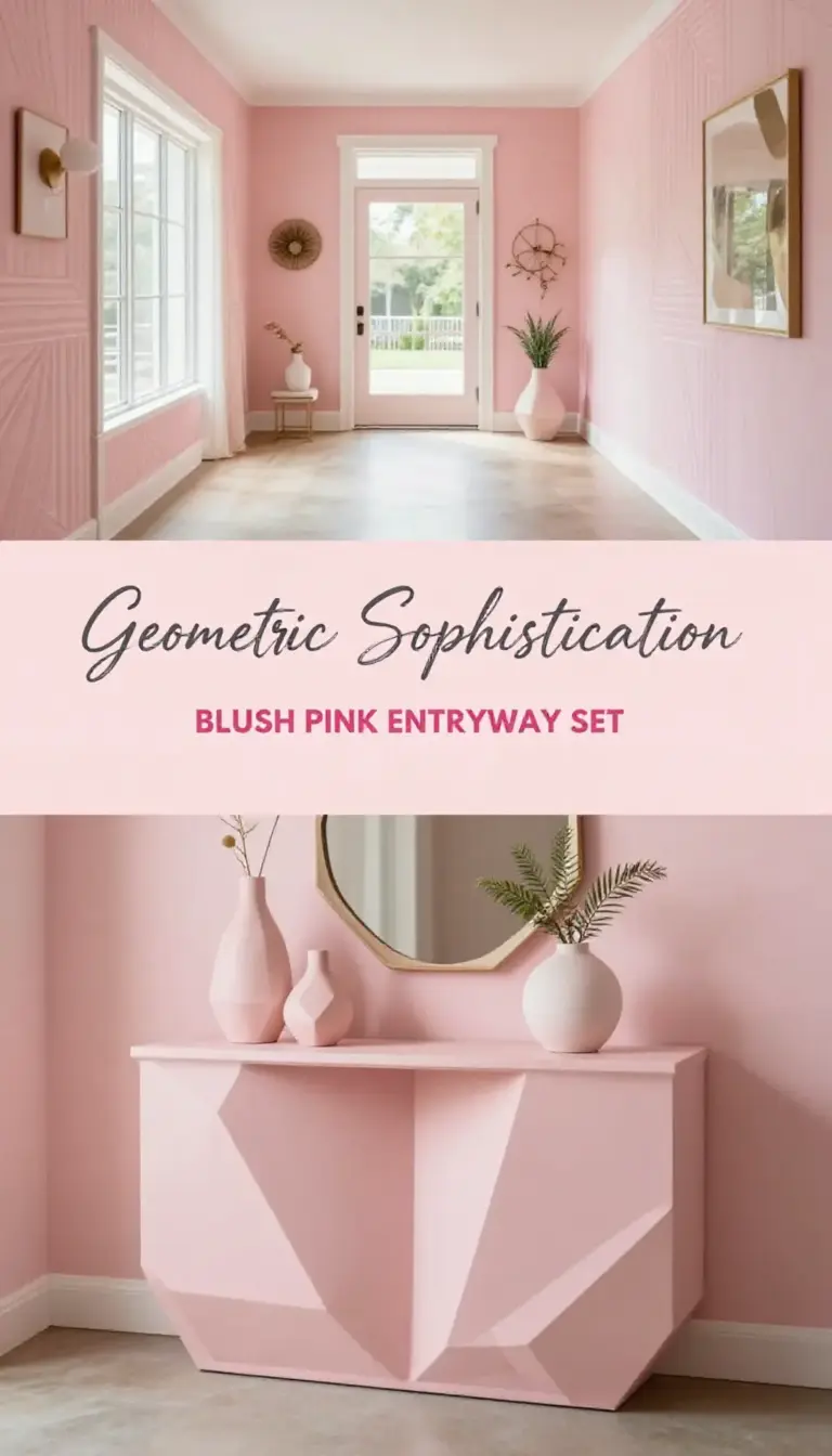Blush Pink Geometric Entryway Console Set - Entryway - The Pink Decor
