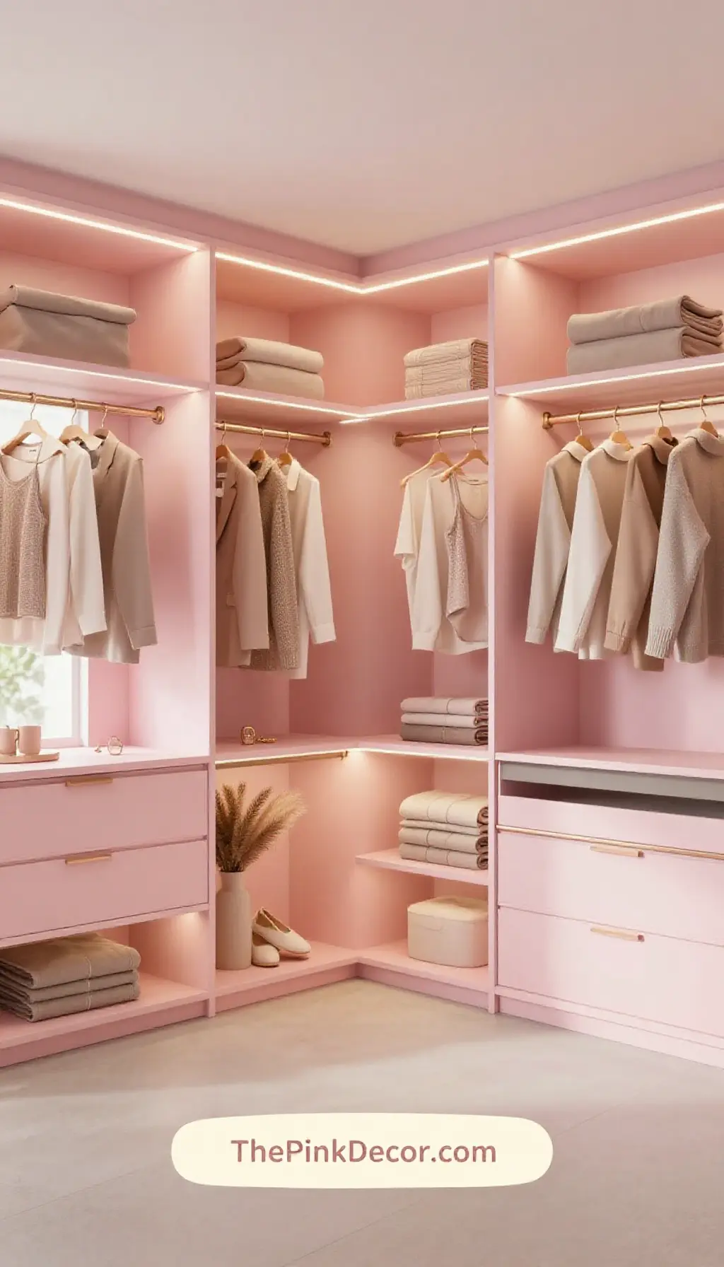 Complete Closet with pink decor elements