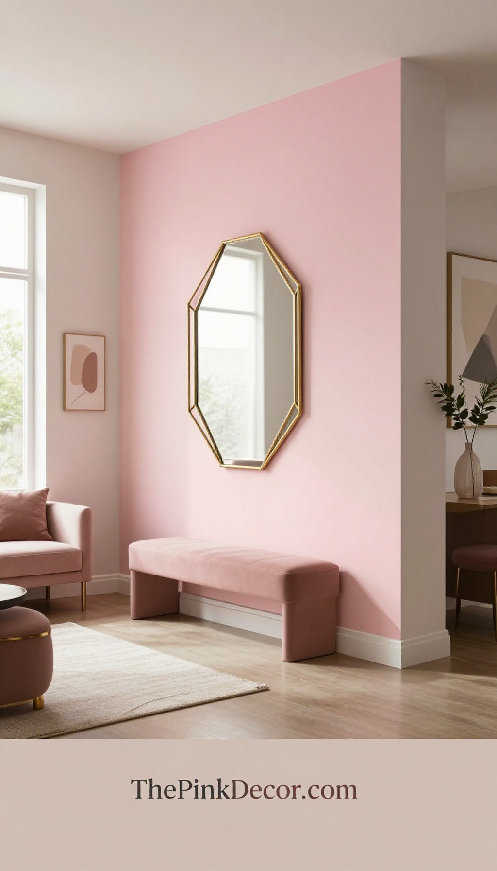 Complete Entryway with pink decor elements