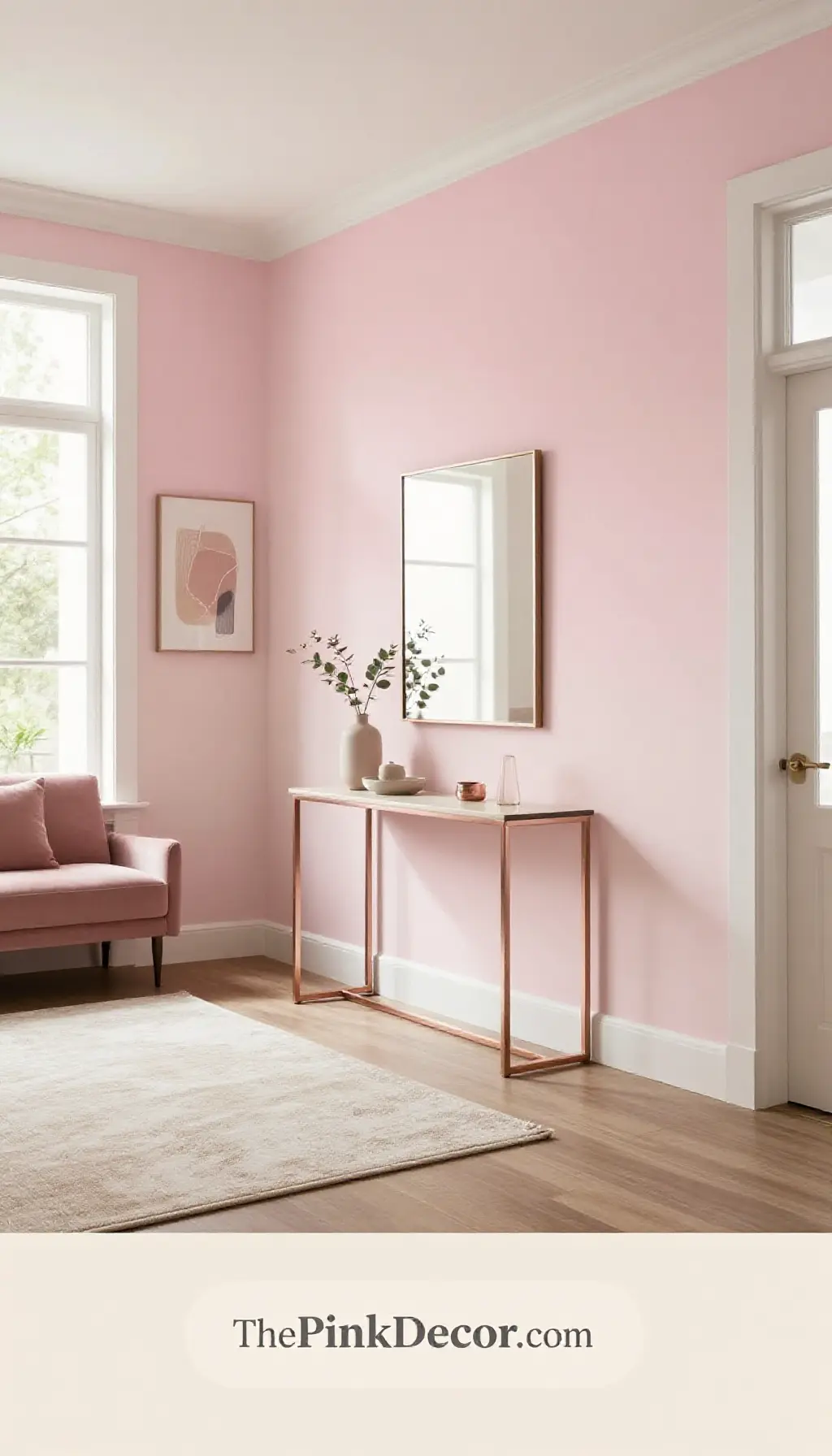 Complete Entryway with pink decor elements