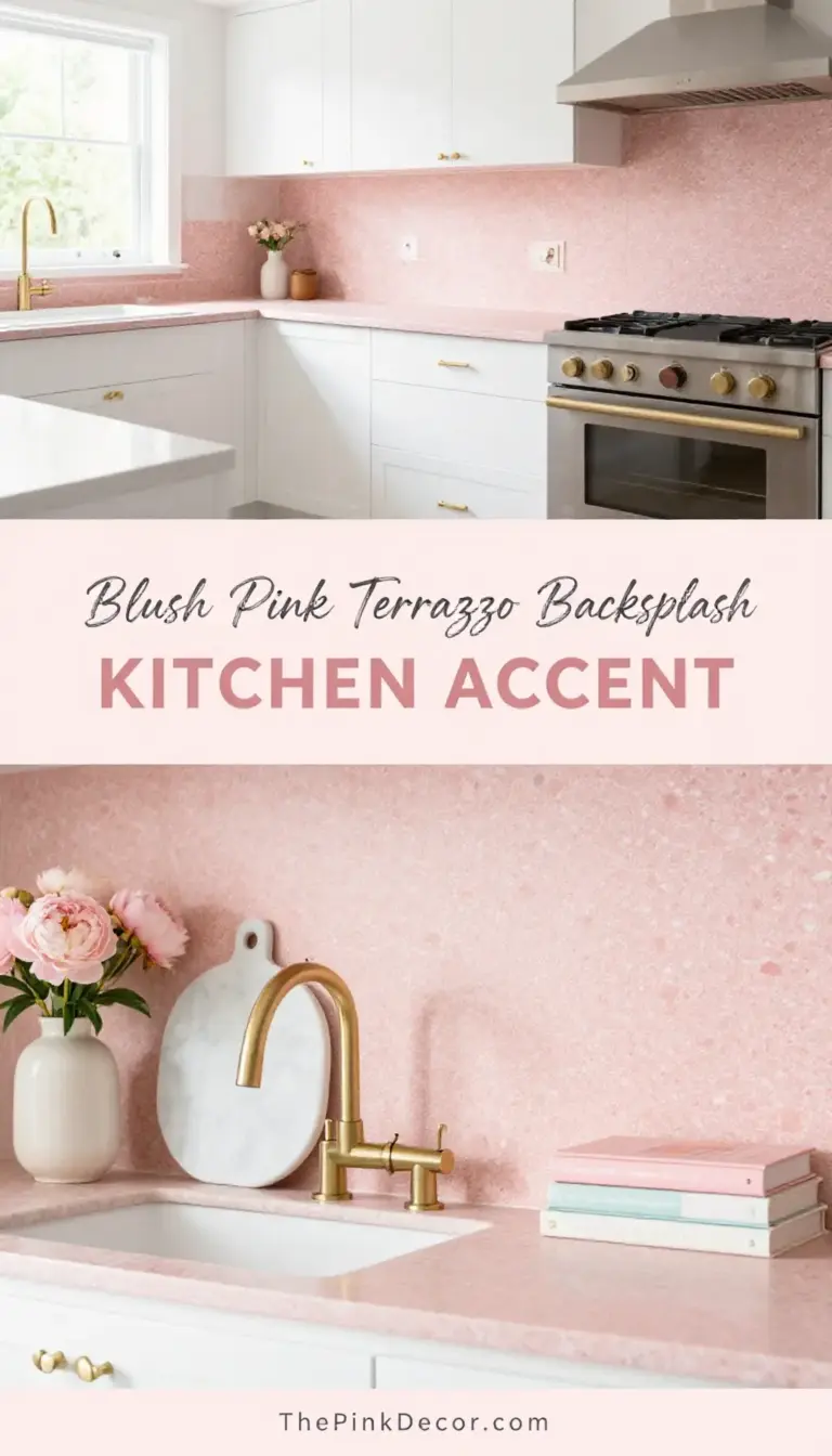 Blush Pink Terrazzo Backsplash Kitchen Accent - Kitchen - The Pink Decor