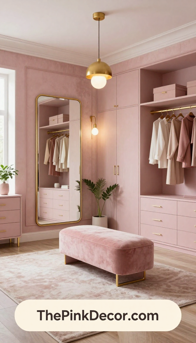 Complete Closet with pink decor elements