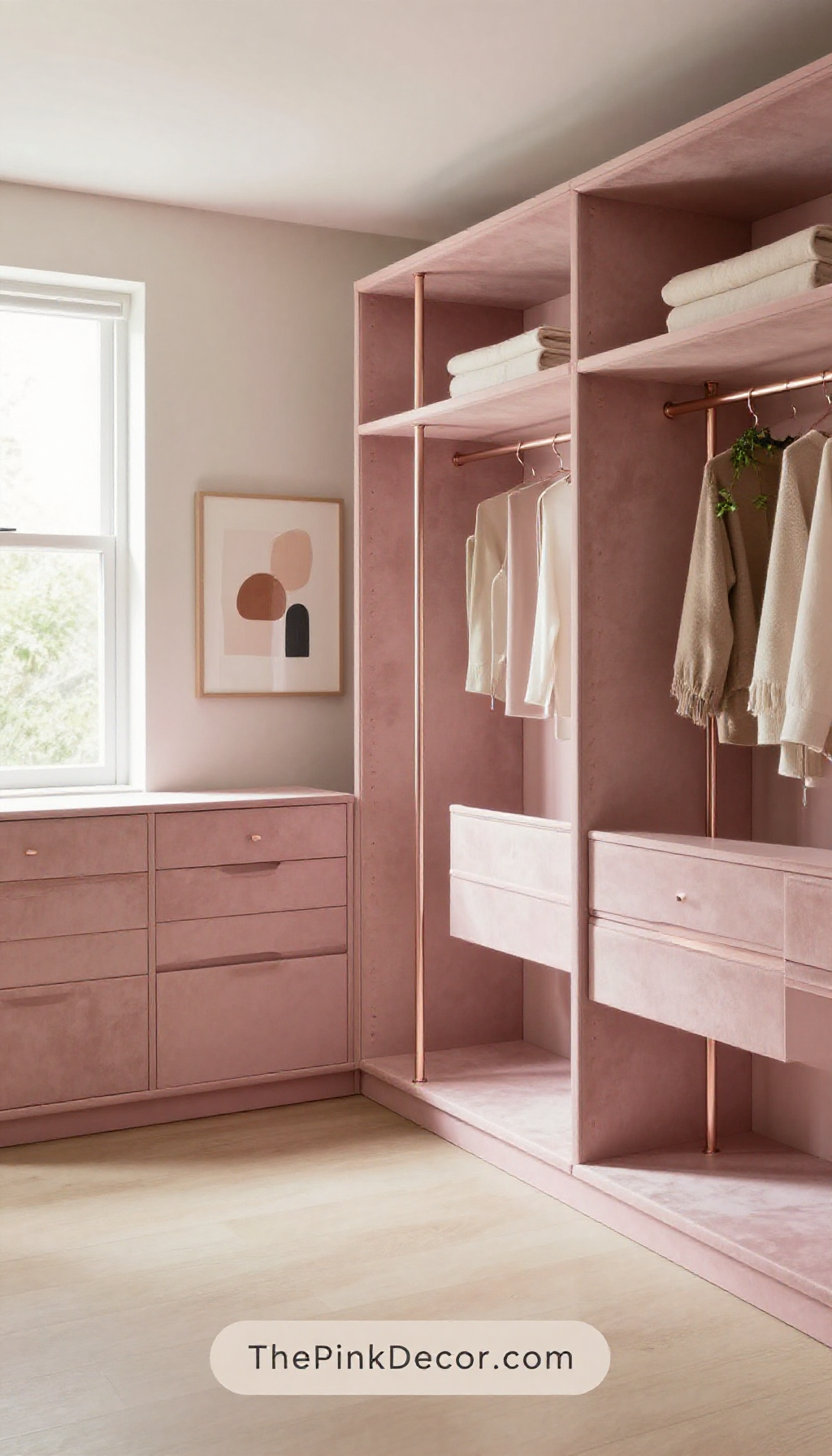 Complete Closet with pink decor elements