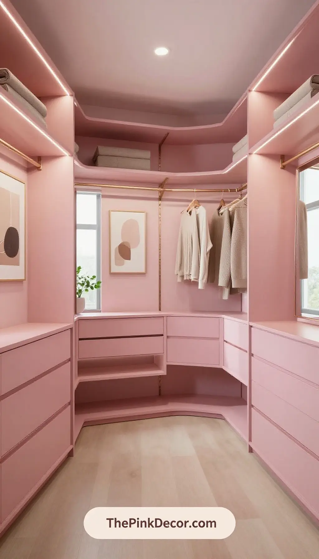 Complete Closet with pink decor elements