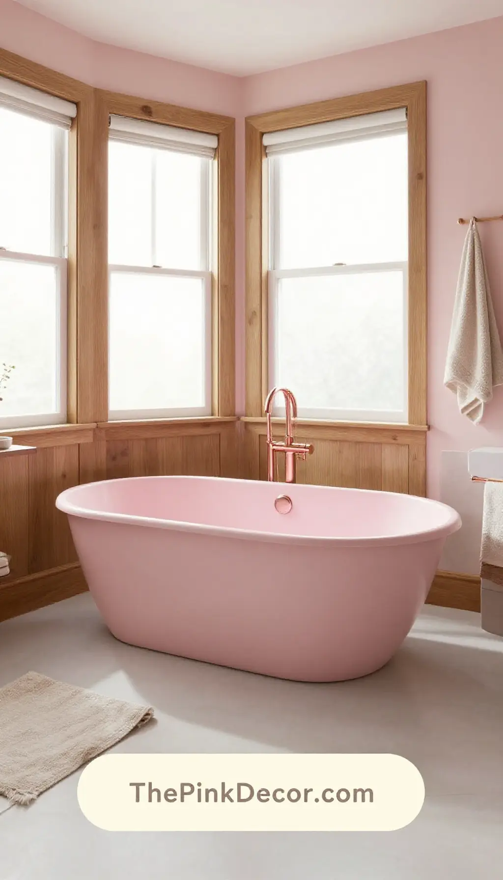 Complete Bathroom with pink decor elements