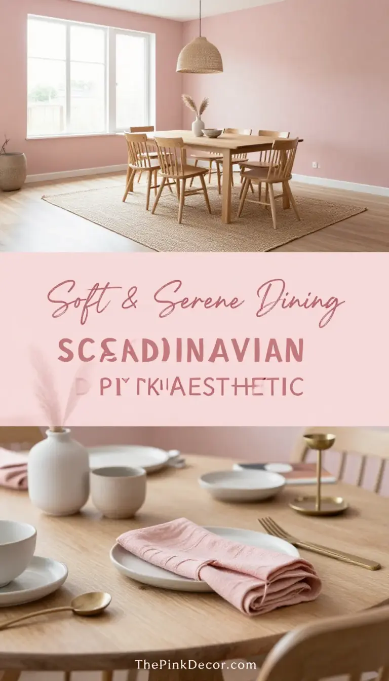 Dusty Pink Scandinavian Dining Room Setup - Dining Room - The Pink Decor