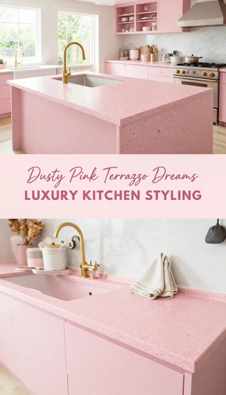 Dusty Pink Terrazzo Countertops - Kitchen - The Pink Decor