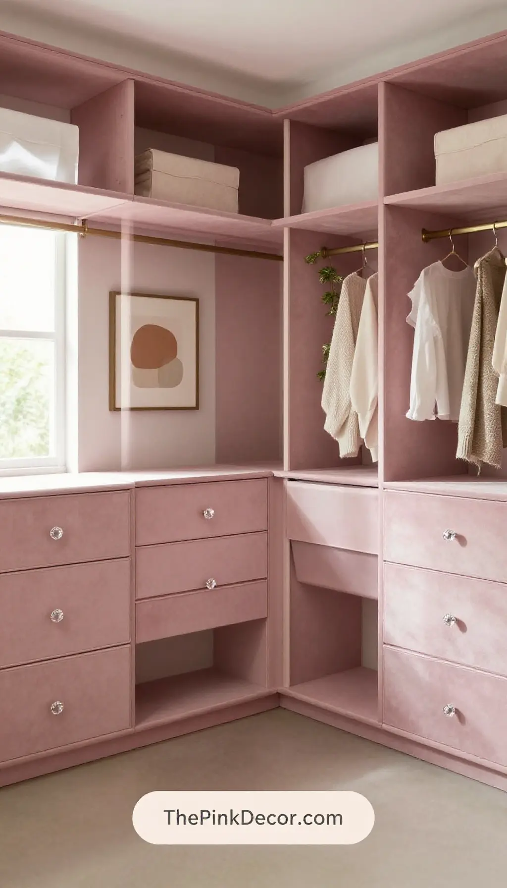 Complete Closet with pink decor elements