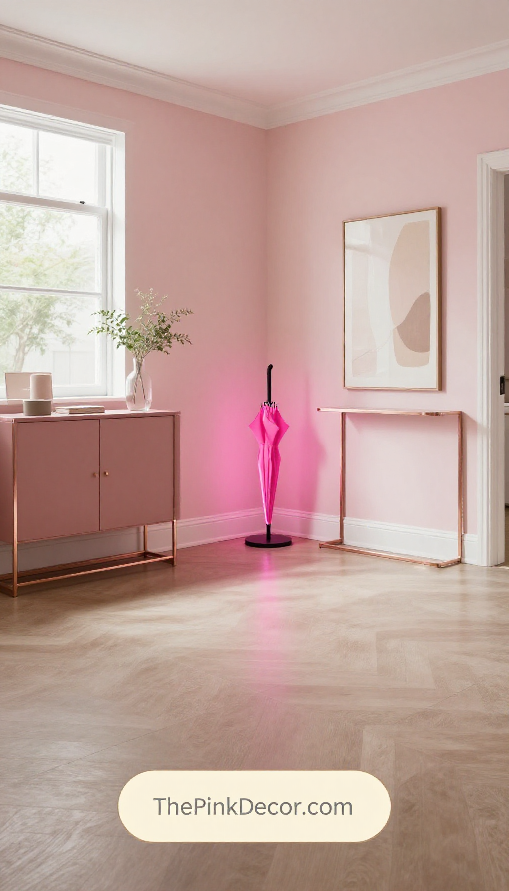 Complete Entryway with pink decor elements