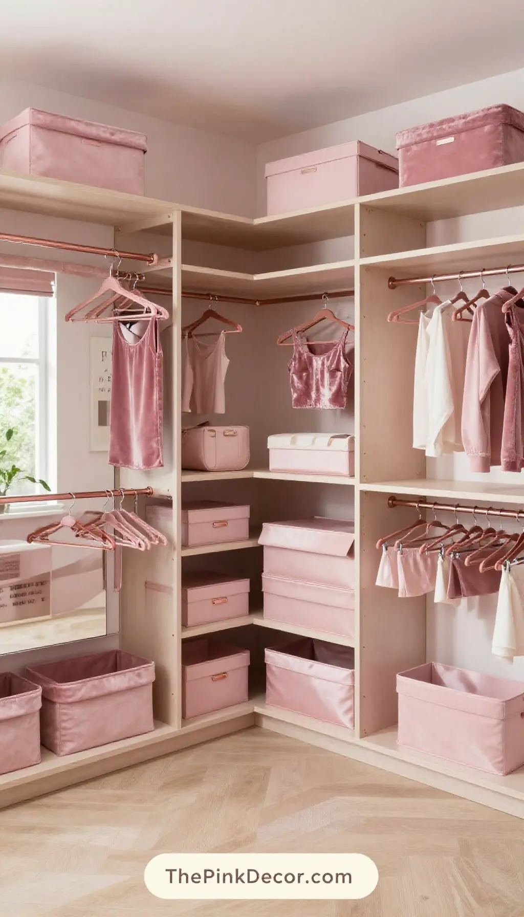 Complete Closet with pink decor elements