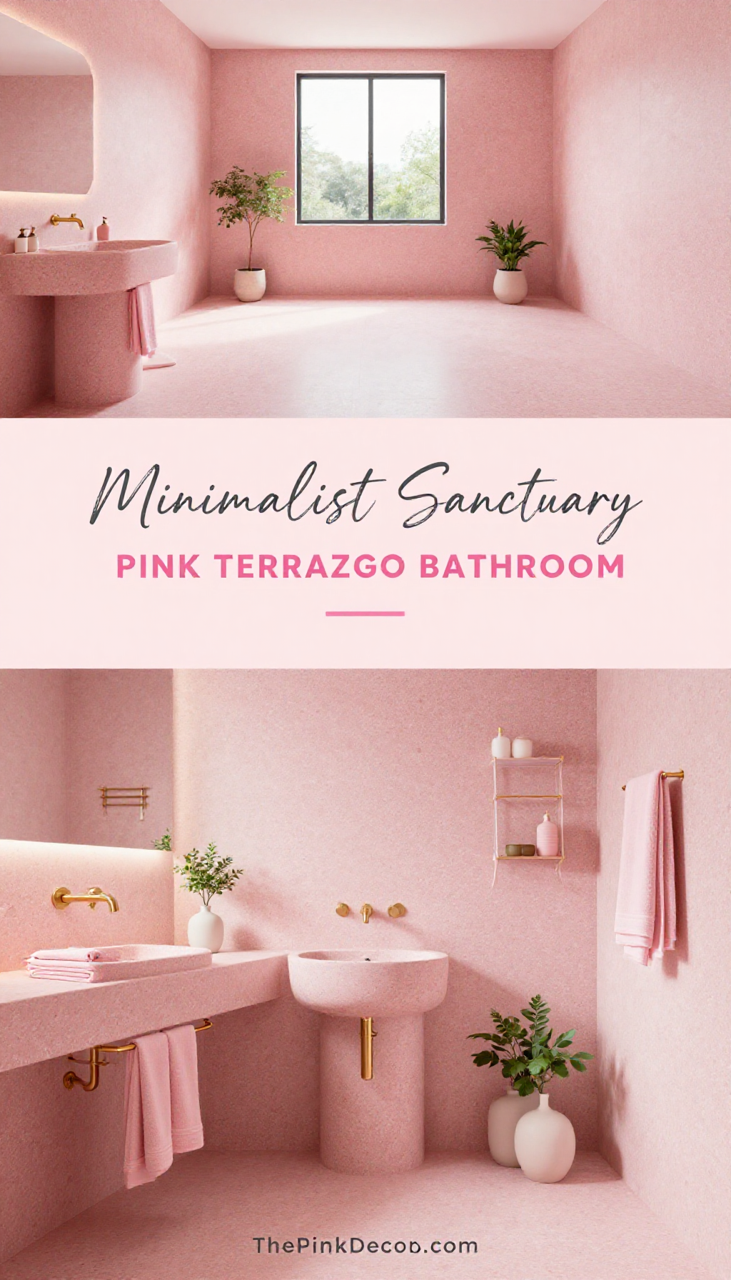 Minimalist Pink Terrazzo Bathroom Sanctuary - Bathroom - The Pink Decor