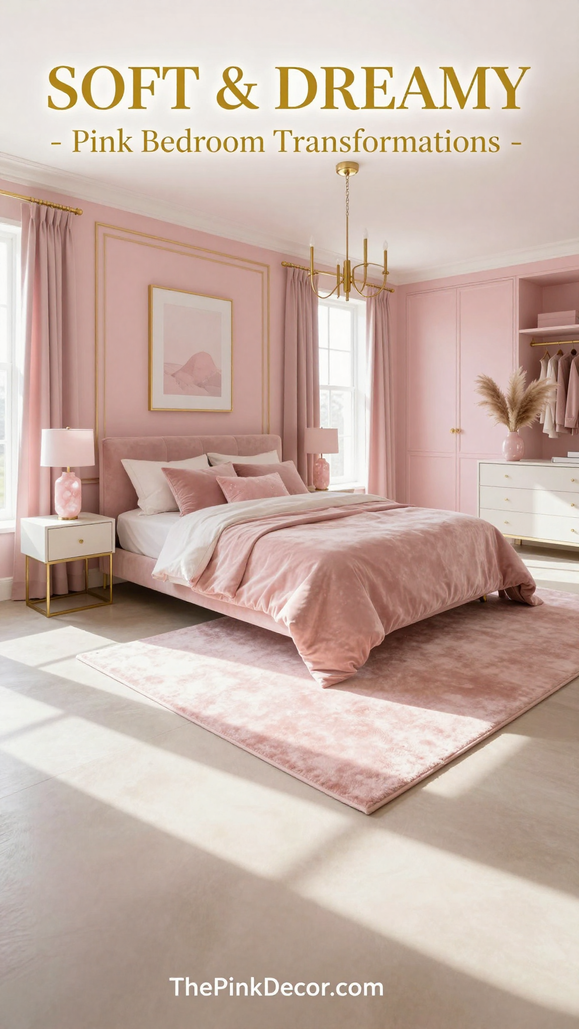Pink Bedroom Makeover - Bedroom - The Pink Decor