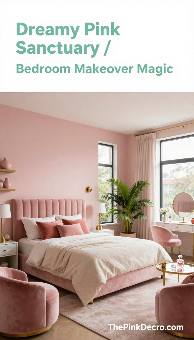 Pink Bedroom Makeover - Bedroom - The Pink Decor