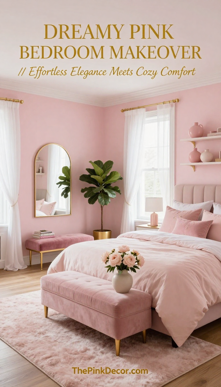 Pink Bedroom Makeover - Bedroom - The Pink Decor