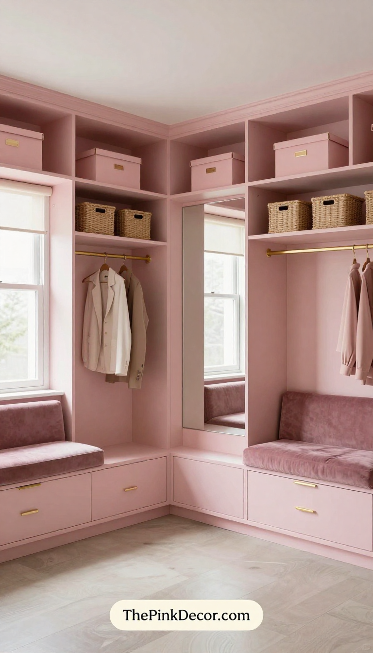 Complete Closet with pink decor elements