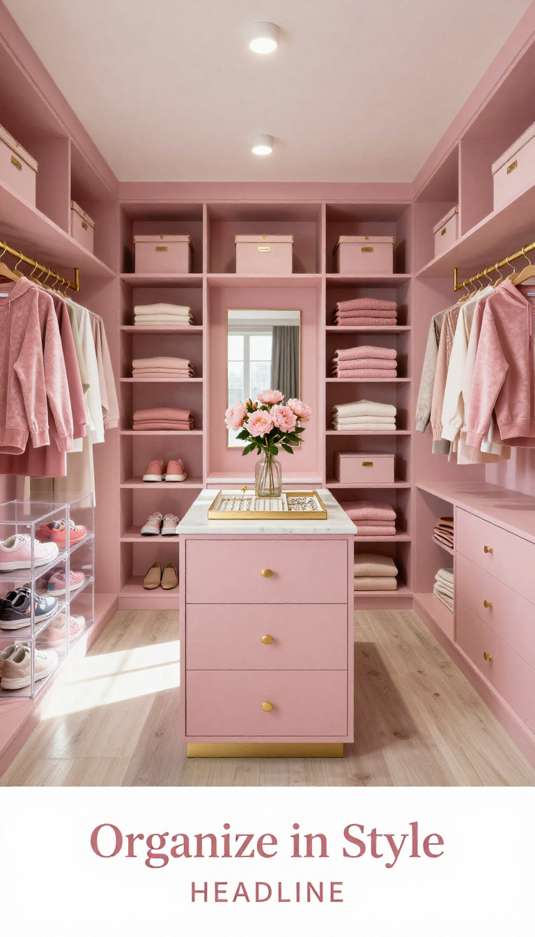 Pink Closet Organization - Closet - The Pink Decor