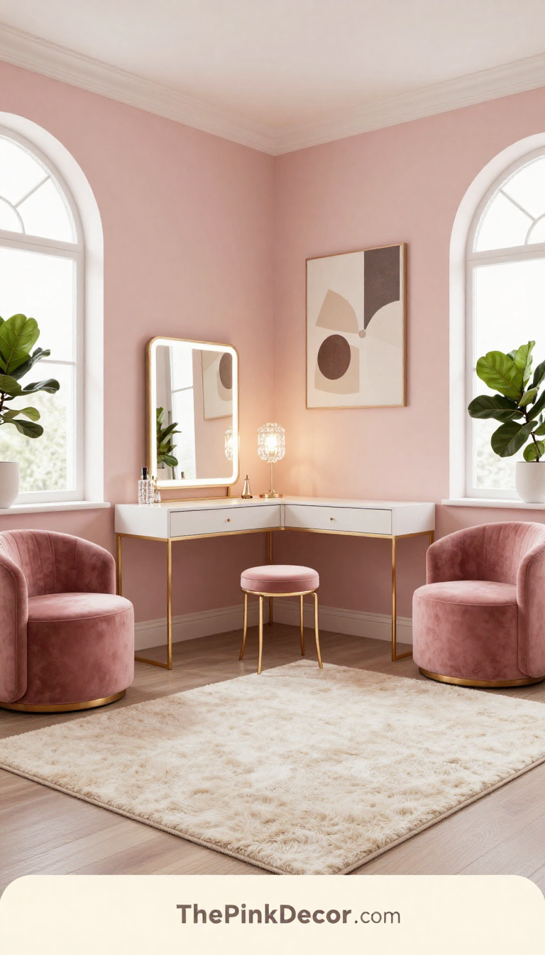 Complete Dressing Room with pink decor elements