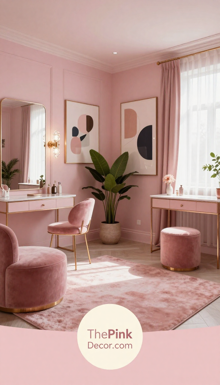 Complete Dressing Room with pink decor elements