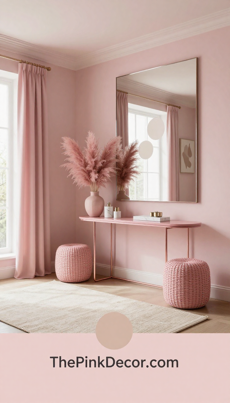 Complete Entryway with pink decor elements