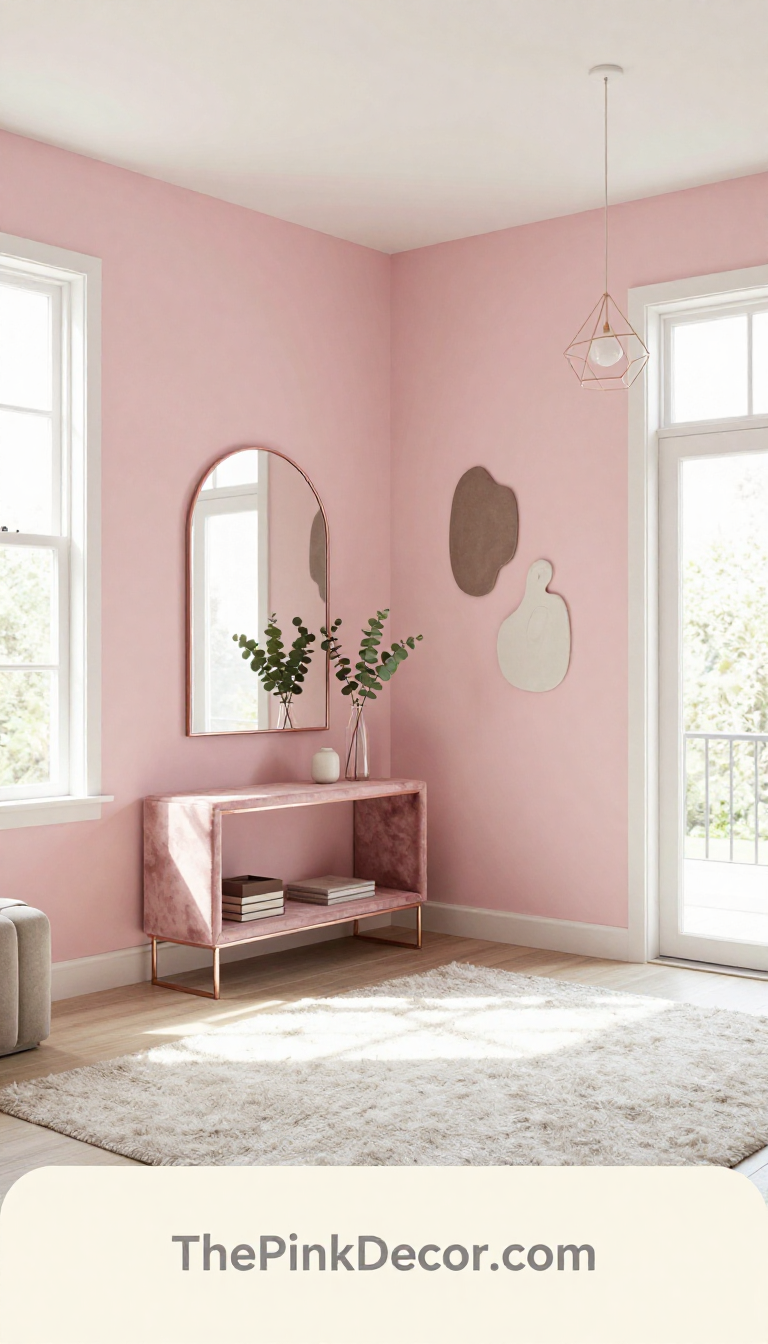 Complete Entryway with pink decor elements