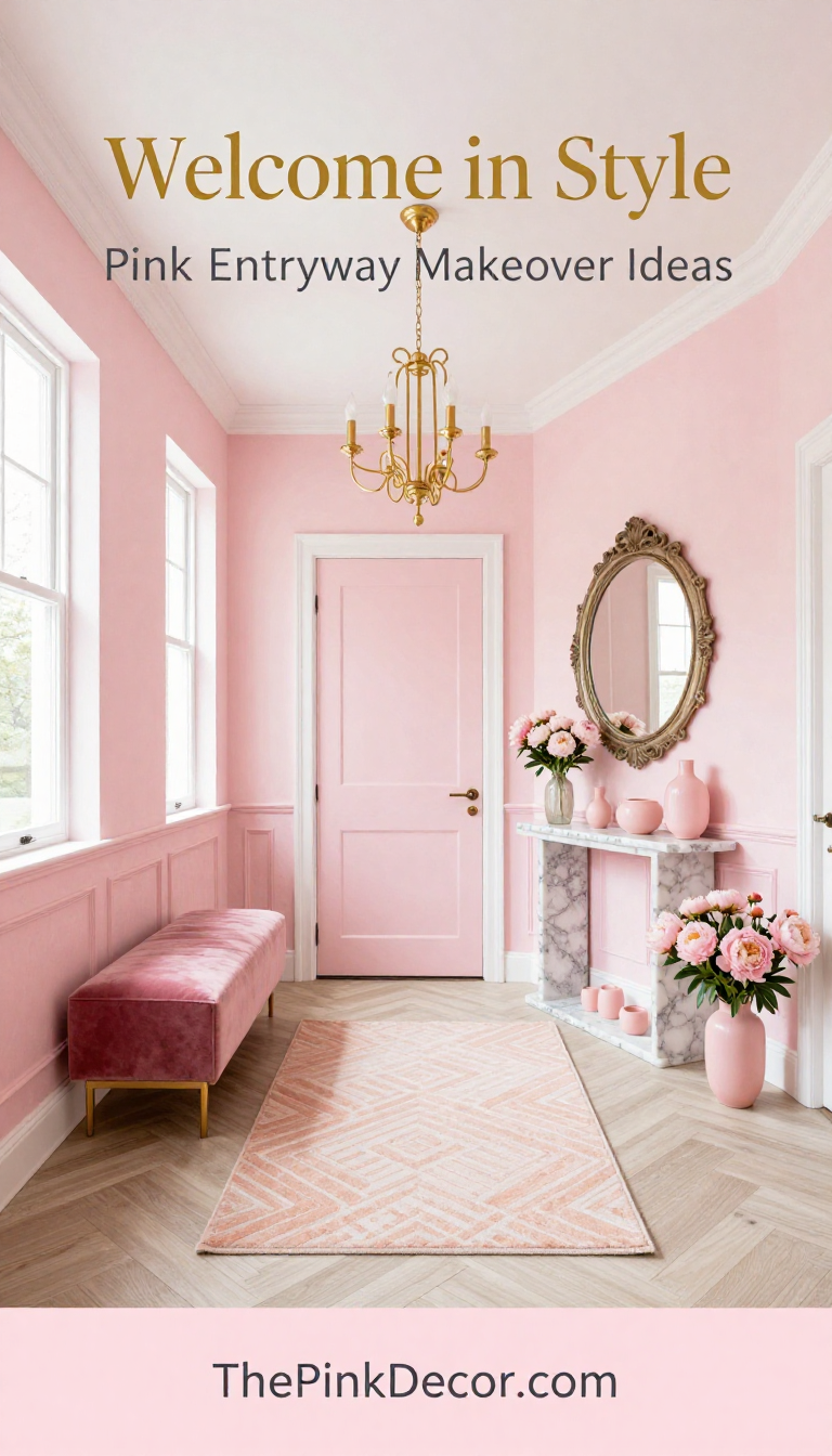 Pink Entryway Design - Entryway - The Pink Decor