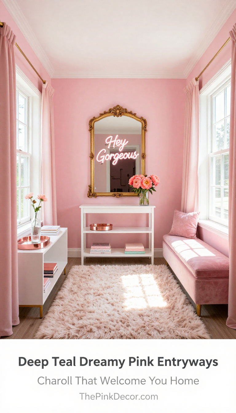 Pink Entryway Design - Entryway - The Pink Decor