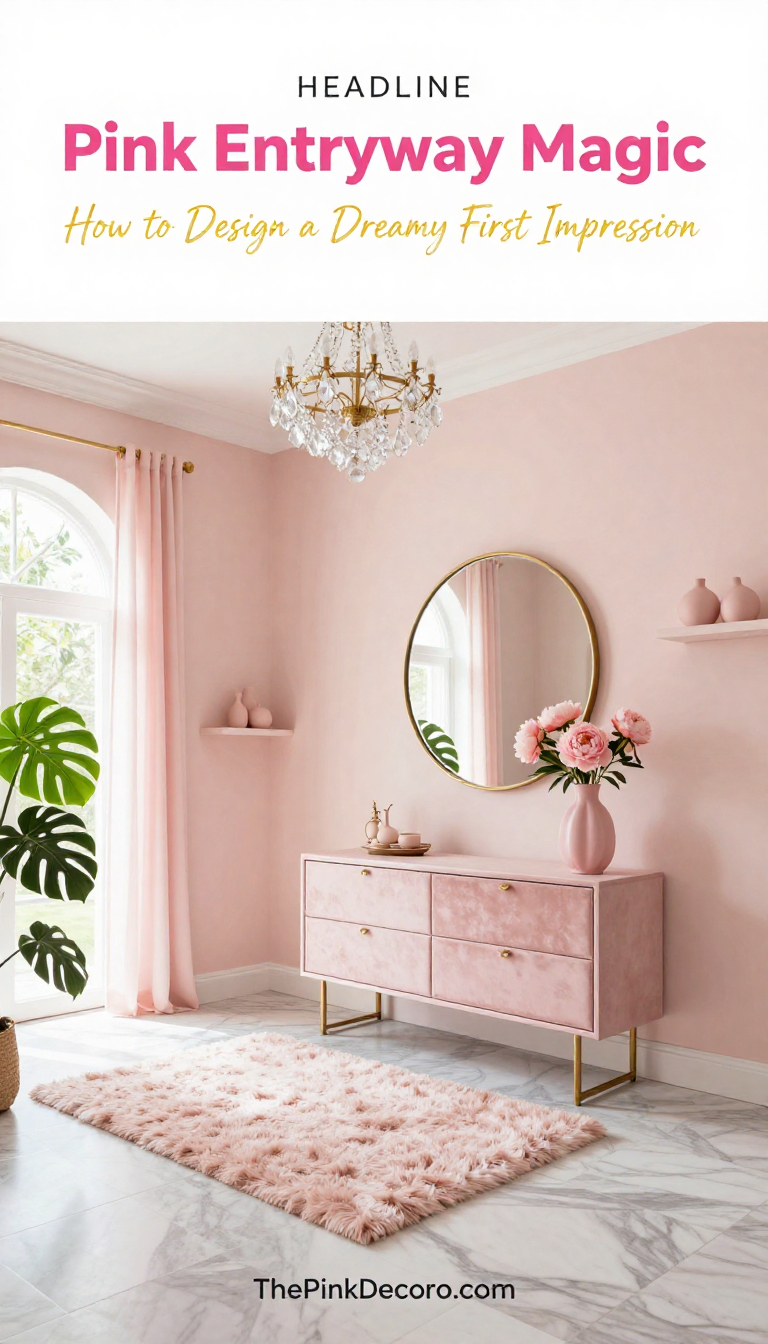 Pink Entryway Design - Entryway - The Pink Decor