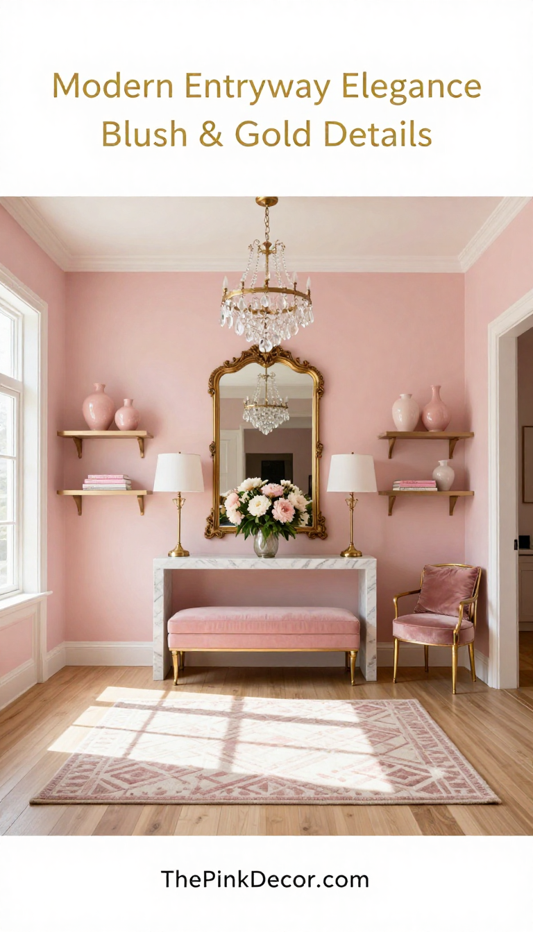 Pink Entryway Design - Entryway - The Pink Decor