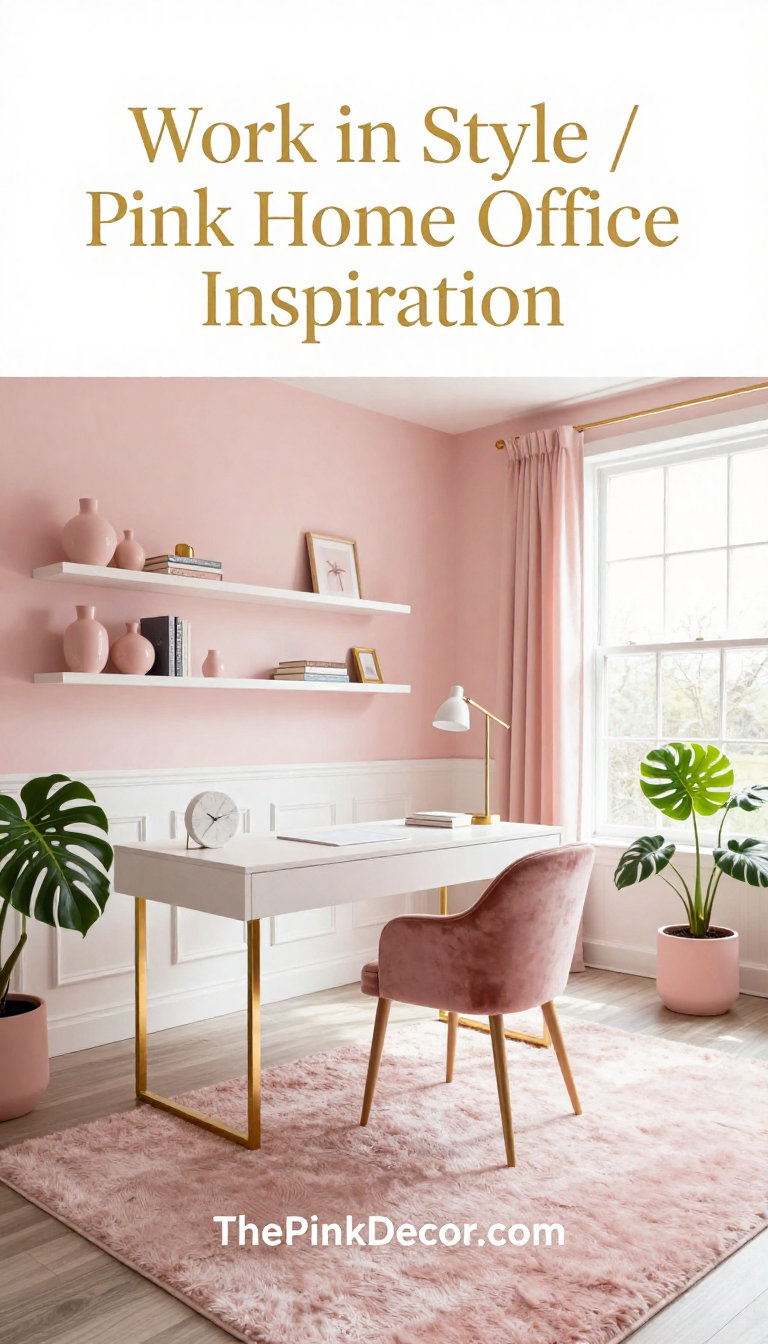 Pink Home Office Setup - Home Office - The Pink Decor