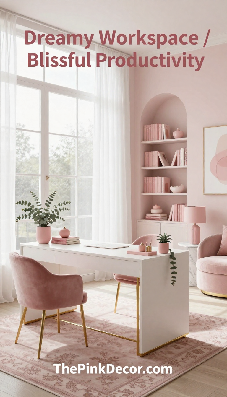 Pink Home Office Setup - Home Office - The Pink Decor
