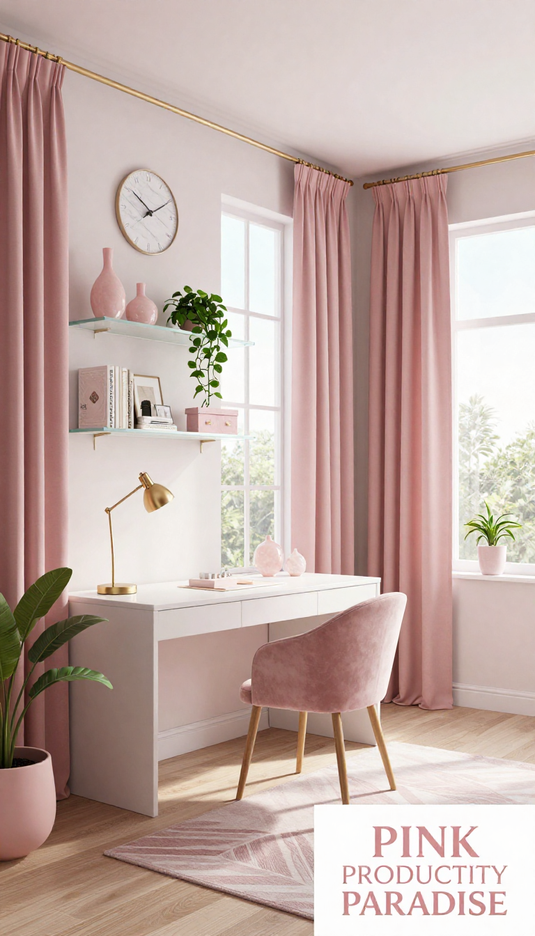 Pink Home Office Setup - Home Office - The Pink Decor