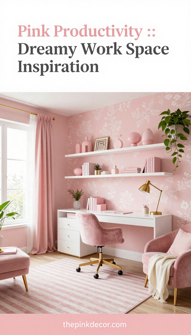 Pink Home Office Setup - Home Office - The Pink Decor