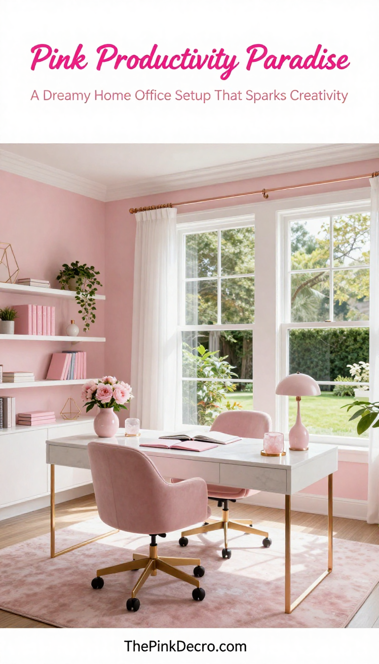 Pink Home Office Setup - Home Office - The Pink Decor