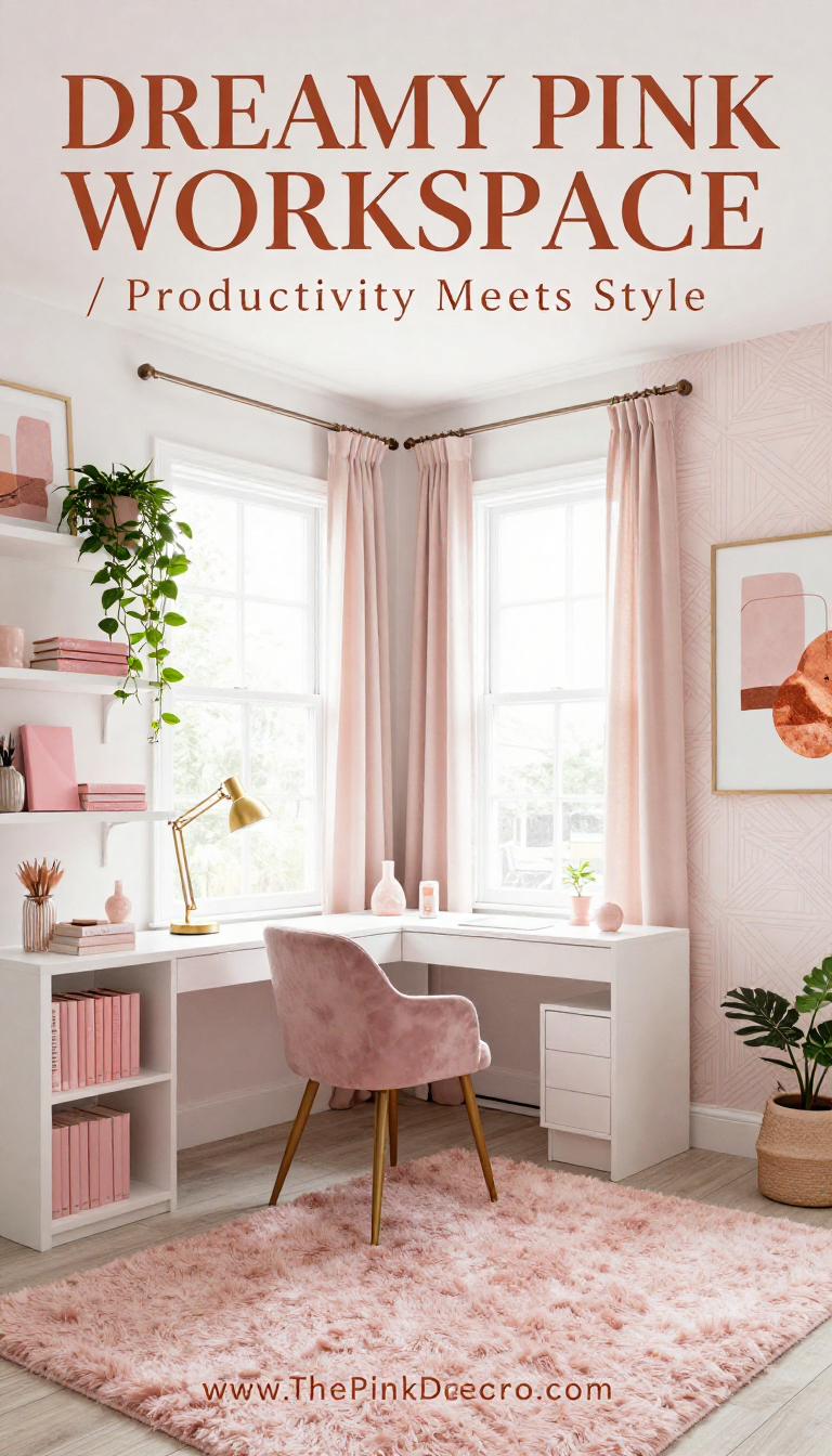Pink Home Office Setup - Home Office - The Pink Decor