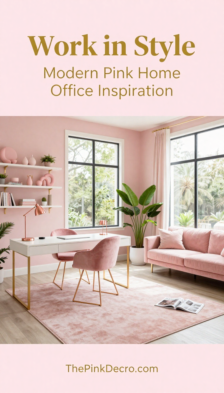 Pink Home Office Setup - Home Office - The Pink Decor