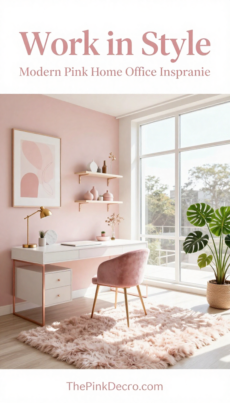 Pink Home Office Setup - Home Office - The Pink Decor