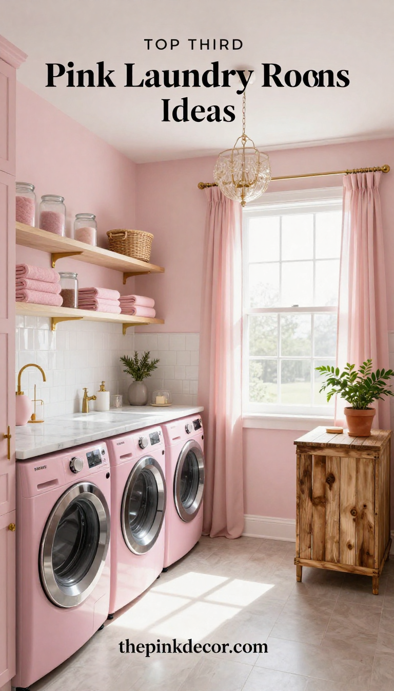 Pink Laundry Room Ideas - Laundry Room - The Pink Decor