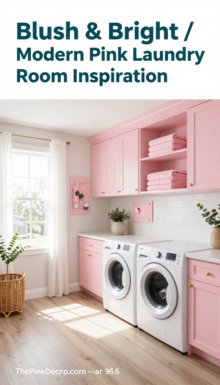Pink Laundry Room Ideas - Laundry Room - The Pink Decor