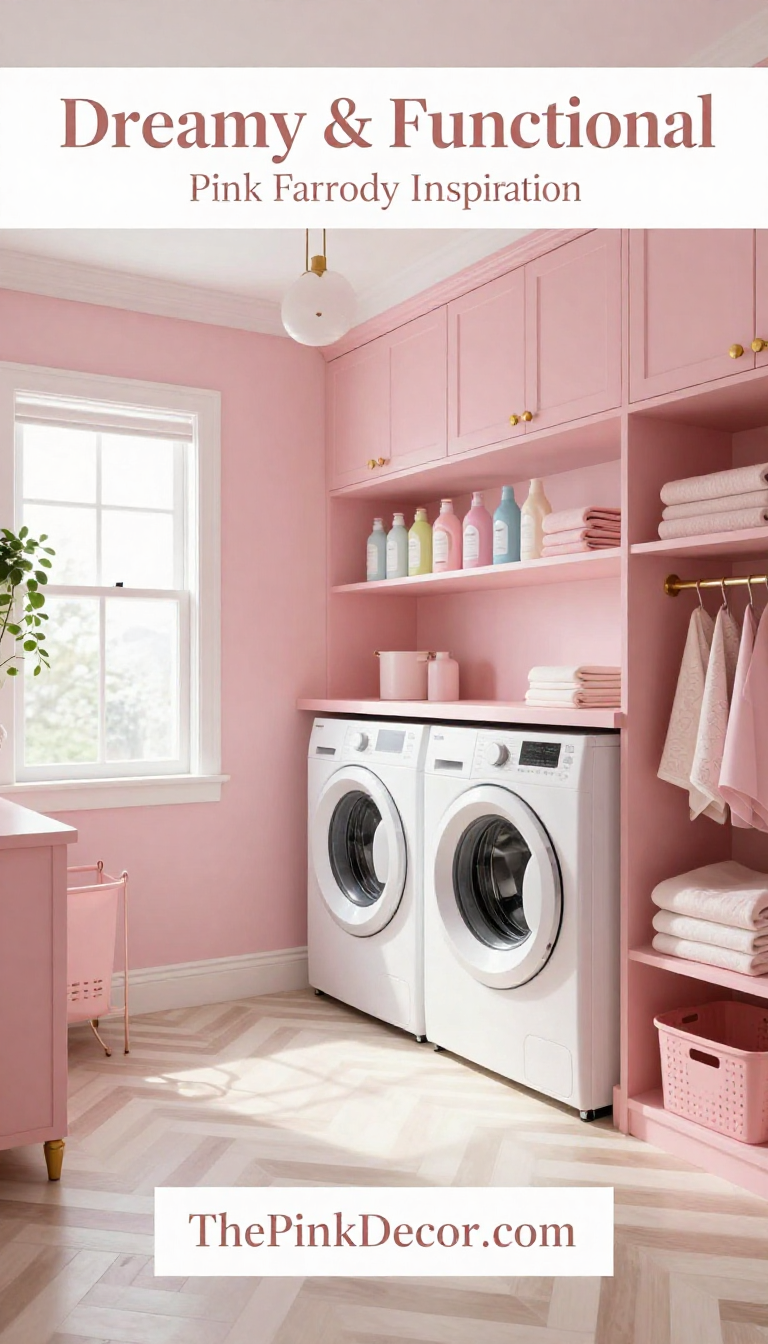 Pink Laundry Room Ideas - Laundry Room - The Pink Decor