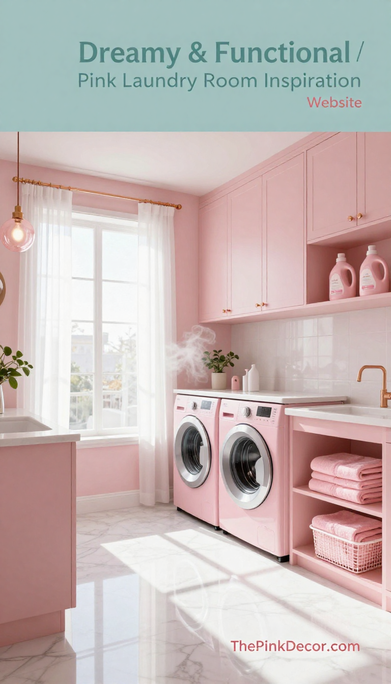 Pink Laundry Room Ideas - Laundry Room - The Pink Decor