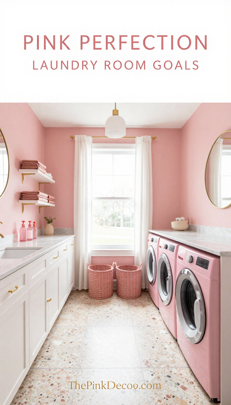 Pink Laundry Room Ideas - Laundry Room - The Pink Decor