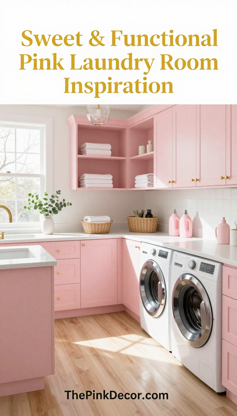 Pink Laundry Room Ideas - Laundry Room - The Pink Decor