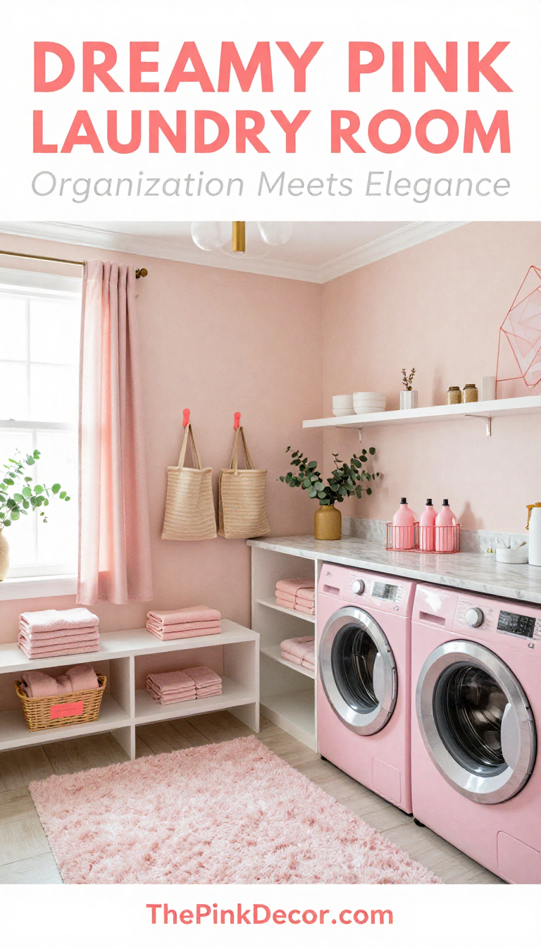 Pink Laundry Room Ideas - Laundry Room - The Pink Decor