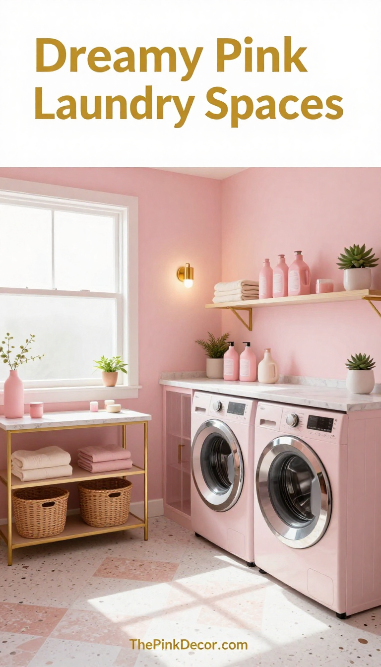 Pink Laundry Room Ideas - Laundry Room - The Pink Decor