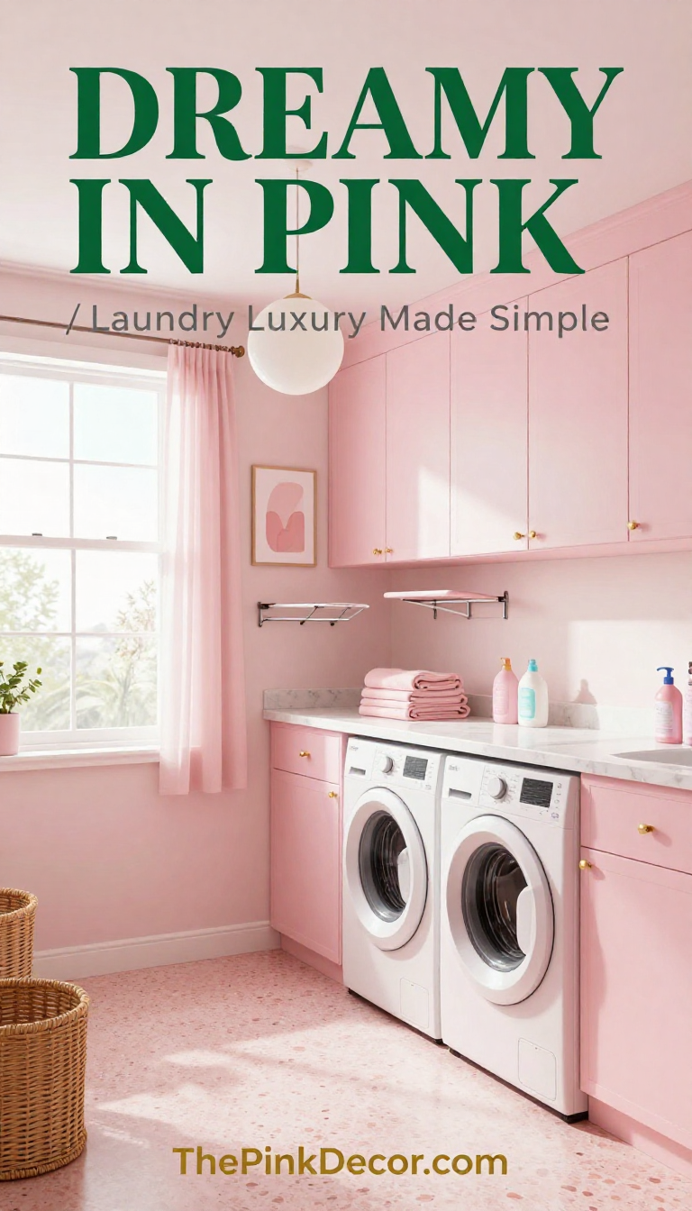 Pink Laundry Room Ideas - Laundry Room - The Pink Decor