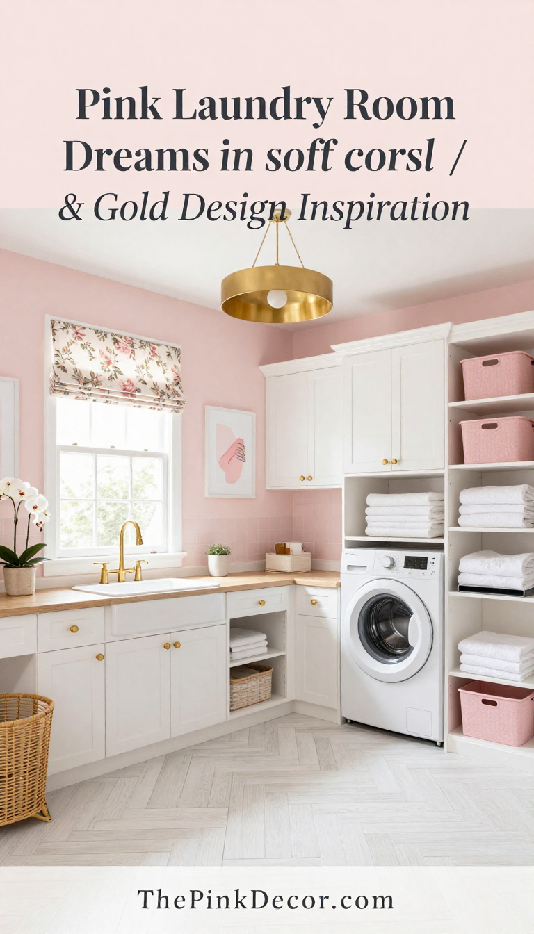 Pink Laundry Room Ideas - Laundry Room - The Pink Decor